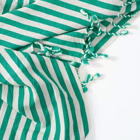 Resim Stripe Pamuk Peştamal Yeşil - 100x200 cm 