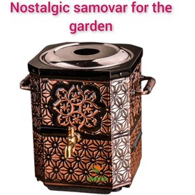 Resim SAFİR ÇAY KAZANLARI Jel ısıtıcılı Nostaljik Bakır Semaver Bakır Demlikli Bahçe Semaveri Balkon Semaveri Safirim Semaver 