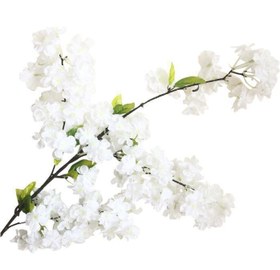 Resim Yapay Çiçek Bahar Dalı Japon Kiraz Çiçeği 90 cm BEYAZ 