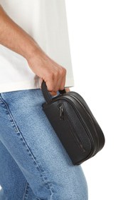 Resim Adelina Bags Erkek Portföy El Çantası Seyahat Traş Kozmetik Clutch Çanta 