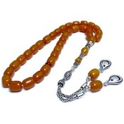 Resim Gümüş İmame Gümüş Püskül Eskitme Model Sıkma Kehribar Tesbih 