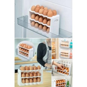 Resim Munico Kullanışlı Çok Katmanlı Zaman Ölçeği Tasarımı Yumurta Kabı Tepsisi Buzdolabı Yumurta Tutucu Saklama 