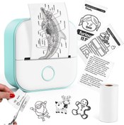 Resim Phomemo T02 Mini Taşınabilir Akıllı Cep Sticker Fotoğraf Yazıcı, Yeşil, Yapay Zeka Destekli Uygulama 