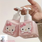 Resim Sanrio One Boxing Cat Şişe - Sevimli Sanrio Karakter Tasarımı, Yüksek Kaliteli Yeniden Doldurulabilir El ve Duş Jeli Pompası, Dayanıklı Plastik, Ev, Seyahat ve Ofis Kullanımına Uygun Taşınabilir 