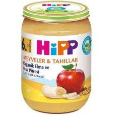 Resim Hipp Meyveler ve Tahıllar Organik Elma ve Muz Püresi 190 gr 