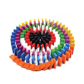 Resim Renkli Ahşap Domino Taşları 