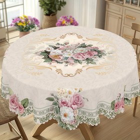 Resim 1 adet Bahar ve Yaz Romantik Vintage Gül Papatya Desenli Yuvarlak Masa Örtüsü, Fransız Zarif Çiçek Desenli Dikdörtgen Masa Örtüsü, Ev Mutfak Yemek Masası Örtüsü, Kapalı ve Açık Alan Kullanımı, Ev Dekorasyonu, Sevgililer Günü, Anneler Günü, Düğün, Doğum Günü, Yıldönümü için Uygun 