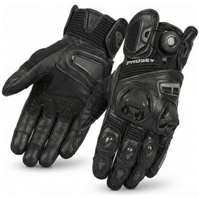 Resim Ebakbak Motosiklet Eldiveni Siyah Racing Full Koruma Leather Deri Motorcu Eldiven 
