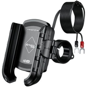 Resim MR PLUS USB-C Şarjlı Klipsli Motosiklet Telefon Tutucu 