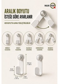 Resim Mainshop 2'li Set Yapışkanlı Tencere Kapağı Askısı Ve Tabak Tutucu - Delme Gerektirmez M-56 Beyaz 