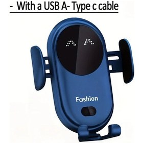 Resim Xuweiwei Mavi Kablosuz Araba Havalandirma Sarj Cihazi Otomatik Kizilotesi Induksiyon Usb Type C 36v Hizli Sarj Braketi Telefonlar Icin Ideal 