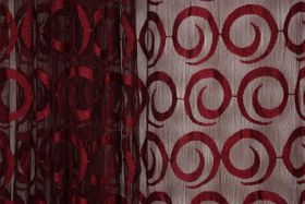 Resim VAKKO MODEL BORDO RENK İP PERDE HAZIR DÜĞMELERİ DİKİLMİŞ İP PERDE 300 * 270 cm 