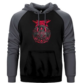 Resim Babymetal Maneki Neko Çift Renk Reglan Kol Sweatshirt / Hoodie - 2XL / Gri 