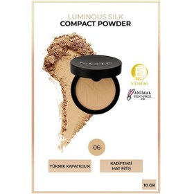 Resim Note Cosmetique Luminous Silk Compact Powder Mat Bitişli Toz Pudra - 06 Dark Honey 