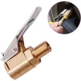 Resim Araba Hava Pompası Adaptörü Kolu Fişi Araba Lastiği Elektrikli Bisiklet Motosiklet Hızlı Adaptör Hava Pompası Nozulu Motosiklet Hava Nozulu Hava Pompası Valfi Bakır Bağlantı Elemanı 