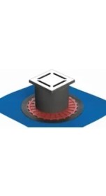 Resim V-Flow Kare 5607273 Yalıtımlı Duş Kanalı, Alttan Çıkışlı, 10X10 Cm, Dk 100 Kapak, Parlak Krom 