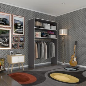 Resim Kenzlife giysi dolabı hayrettin 180*120*40 gri gardırop 