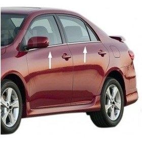 Resim Toyota Corolla Uyumlu 2007-2013 Krom Cam Çıtası 4 Parça Paslanmaz Çelik 