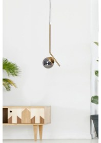 Resim Luzarana Elit Tekli Sarı Siyah Metal Gövde Füme Camlı Tasarım Lüx Sar... Çok Renkli 