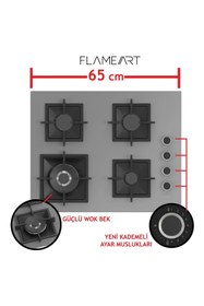 Resim Ferre Flameart Sc Serisi Gri Set (SC408-WFA + QMS63CPR +D065 ) - 65 Cm'lik Kare Döküm Izgara-Wok 