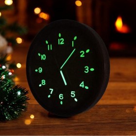 Resim Fosforlu Karanlıkta Parlayan Kabartma Rakam Siyah Duvar Saati Çap 37 Cm Siyah 