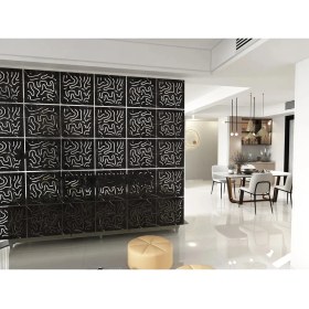 Resim Kayasan Ahşap Kayasan ® Lazer Kesim Sarkıt Paravan, Ahşap Seperatör, Oda Ayırıcı 4'lü Panel Levha Seti 
