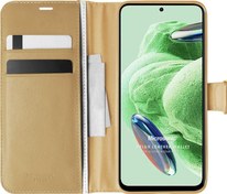 Resim Xiaomi Redmi Note 12 Kılıf Delux Leather Wallet Gold Microsonic