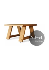 Resim Neiwel Neoz Doğal Ahşap Ofis Sehpa-70-70 Açık Ceviz 