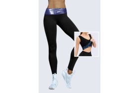 Resim Kadın Siyah Termal Sauna Terleten Tayt Atlet 2'li Takım 