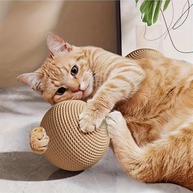 Resim Sisal Kedi Oyun Topu - Dayanıklı, Çiğneme Dirençli ve Sesle Aktive Edilen, İç/Dış Mekan Oyunları İçin Mükemmel, Orta Boy Kediler İçin İdeal, Pil Gerekmez, Çiğneme Dirençli Malzeme 