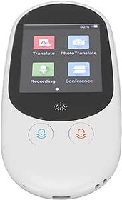 Resim Akıllı Tercüman, Gerçek zamanlı 2,4 inç HD Ekran Ses Tercümanı, çift gürültü önleyici Mikrofon, 1500mAh (Beyaz) 