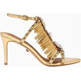 Resim Kurt Geiger Jewel Fringe 90 Lüks Topuklu Deri Sandalet 