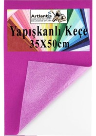 Resim Yapışkanlı Keçe 35x50 Cm 1 Adet 2.0 Mm Kendinden Yapışkanlı Renkli Hobi Keçesi Elişi Keçe Kumaşı Anasınıfı Kreş Etkinlik Fuşya 