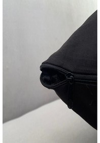 Resim 2'li Fermuarlı Siyah Yastık Kılıfı 1.sınıf Kumaş 