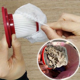 Resim 100 adet Dayanıklı Naylon Fileli Vakum Temizleyici Filtreler - Güvenli Elastik Uyumlu İnce Ağ Toz Toplama Torbaları, Ev & Araba Vakumları için İdeal, Küçük Parçacıkları Yakalar 