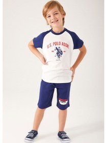 Resim U S Polo Assn Silky Natural Krem Erkek Çocuk Bermuda Takım 
