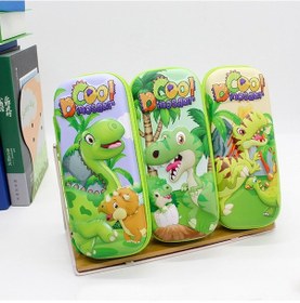 Resim Cool Dinozor Kalem Kutusu 3d Kabartmalı Geniş Kapasiteli Kalemlik - Şirin Dinazor Yeşil 