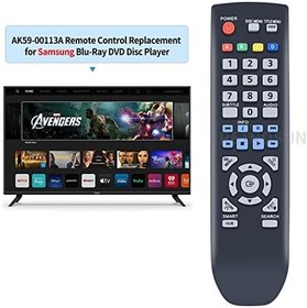 Resim RETROSUN AK59-00113A Samsung Blu-Ray DVD Disk Oynatıcı BD-D5300 BD-D5250C BD-D5250C/ZA BD-D5300C BD-D5300/EN BD-D5300/PE BD-D5300/PE BD-D5300/RU BD-D5300/XA BD ile Uyumlu Yedek Uzaktan Kumanda D-D530 0/XM 