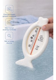 Resim Babyjem Cıvasız Balık Banyo Oda Termometresi Beyaz 