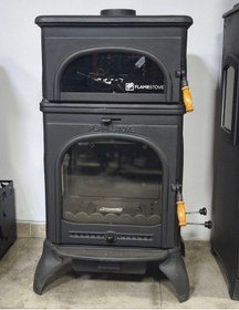 Resim Fs-024-ak Modena Lüx Oven Alttan Küllüklü 3 Camlı Kuzineli Döküm Soba 
