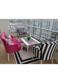 Resim Kayser Home Çay Seti Koltuk Takımı Oturma Grubu Balkon Ofis Bahçe Mobilyası Nubuk Kumaş Çok Renkli 