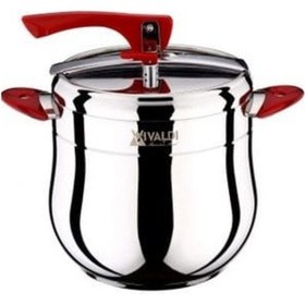 Resim Vivaldi Orkide Model 10 L Çelik Düdüklü Tencere Gümüş - Kırmızı 