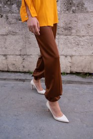 Resim Pael Ekru Deri Stiletto 