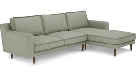 Resim Klem Slim 266 x 171 Köşe Ahşap Ayak - Performans Keten - Mocha / Siyah / Rahat Dolgu 