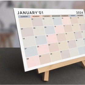 Resim Amerikan Standardı 2027 Masa Takvimi Pazar Günü Başlangıç ,ahşap Şövale Takvim, Aylık Planlamalı Tak 