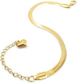 Resim Kadın Halhal 316L Çelik Duşa, Denize Dayanıklı Ek Uzatmalı, Gold, 20+5 cm 3 Yıl Garantili 