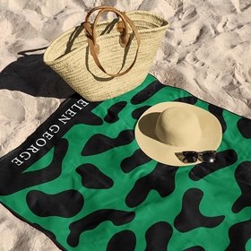 Resim New Land - Koyu Yeşil Leopar Oversize Plaj Havlusu Hgtw0001346 