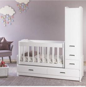 Resim Patiko Furniture Sw 262 Dolaplı Büyüyebilen Beşik Beyaz 