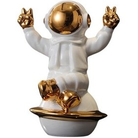 Resim Lijinxu Salon Şık Modern Için Masa Süs Porselen Kozmonot 12x10x16cm 