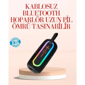 Resim Taşınabilir Bluetooth Hoparlör Kırmızı IP67 Su Geçirmez 